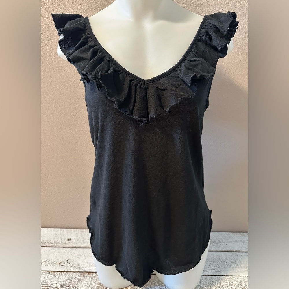 Chaser Ruffle Deep V-Neck Top - NWT